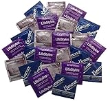 Snug Fit Sampler Pack Including Lifestyles, Kimono, and Caution Wear Tighter Fitting Lubricated Latex Condoms with Silver Pocket/Travel Case-24 Count