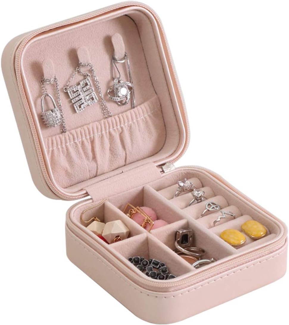 Casegrace Portable Travel Mini Jewelry Box Leather Jewellery Ring Organizer Case Storage Gift Box Girls Women: Home Improvement