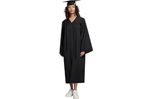 TngHui Graduation Cap and Gown 2026 Matte Unisex Robe with Adjustable Grad Cap Tassel for High School College Ceremonies