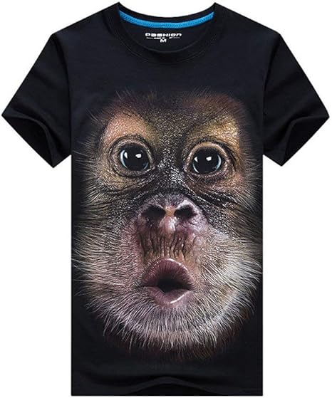 Amazon Co Jp ヨーロッパ系アメリカ人のファッションの男性3dゴリラプリント半袖tシャツヒップホップスタイルの男性の毎日の摩耗oネックシャツトップ ブラックxl ホーム キッチン