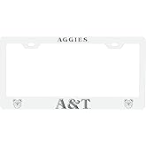 North Carolina A&T State Aggies Etched Metal License Plate Frame White Officially Licensed Collegiate Product