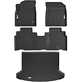 XINSHANGXIU Floor Mats & Cargo Liner for Honda Prologue 2024 2025 2026/ Chevy Chevrolet Blazer EV 2024 2025 2026,1st 2nd Row with Trunk Mat,TPE All Weather Floor Liner Black