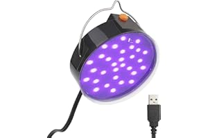 GREENIC USB Led Black Light Lamp, 10W Portable UV Blacklight, Glow in The Dark for Party Supplies, Bedroom Room Decor, Posters, Body Paint, Halloween Decorations, Urine, Scorpion Detection
