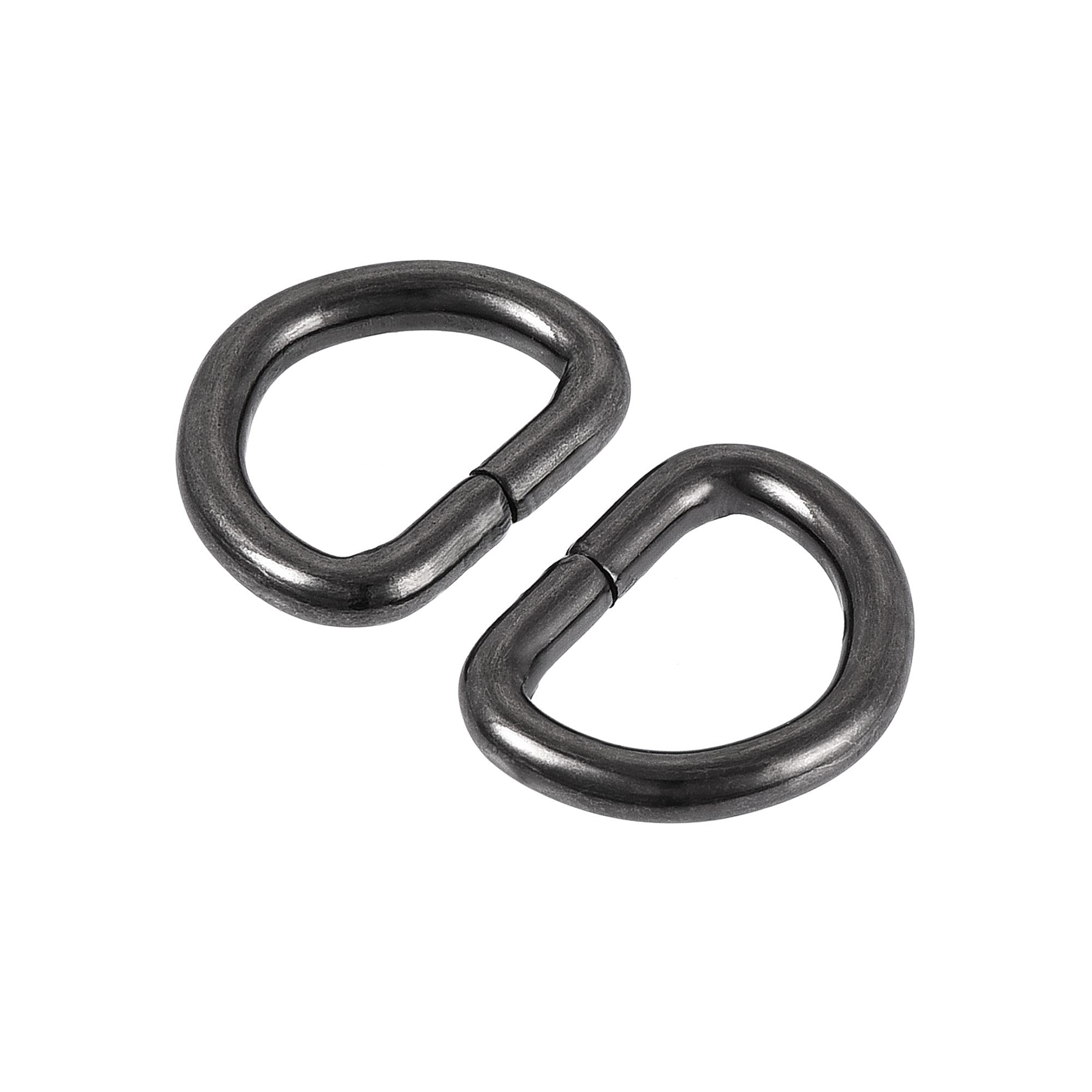 sourcing map Metal D Ring 0.51"(13mm) D-Rings Buckle for Hardware Bags Belts Craft DIY Accessories Black 100pcs