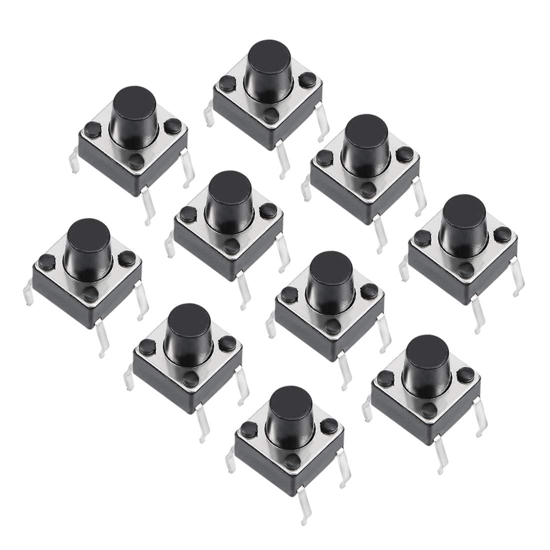 sourcing map 6x6x7mm Panel Small PCB Momentary Tactile Tact Push Button Switch DIP 10PCS