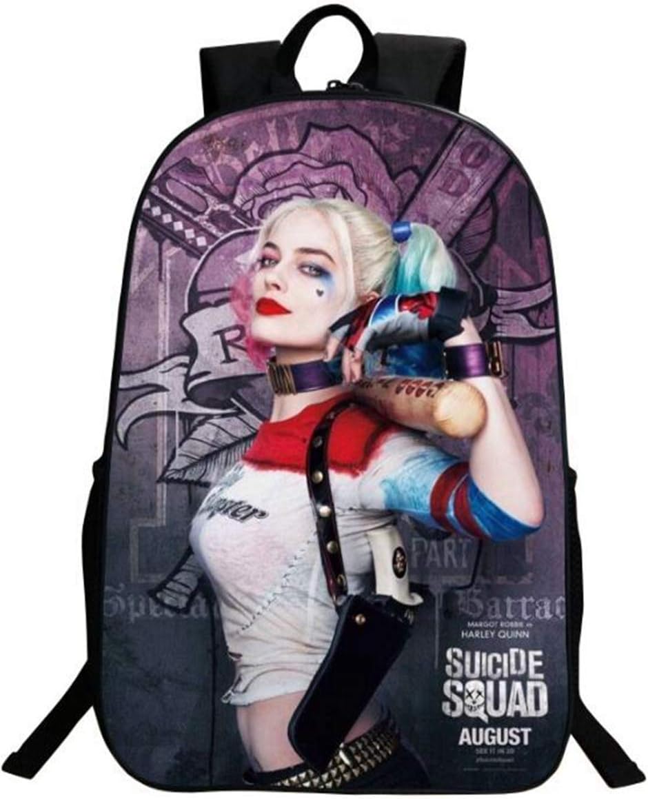 Suicide Squad Backpack for Mens Women Shoulder Bag Boys Girls Quinn School Backpacks Harley School Bags