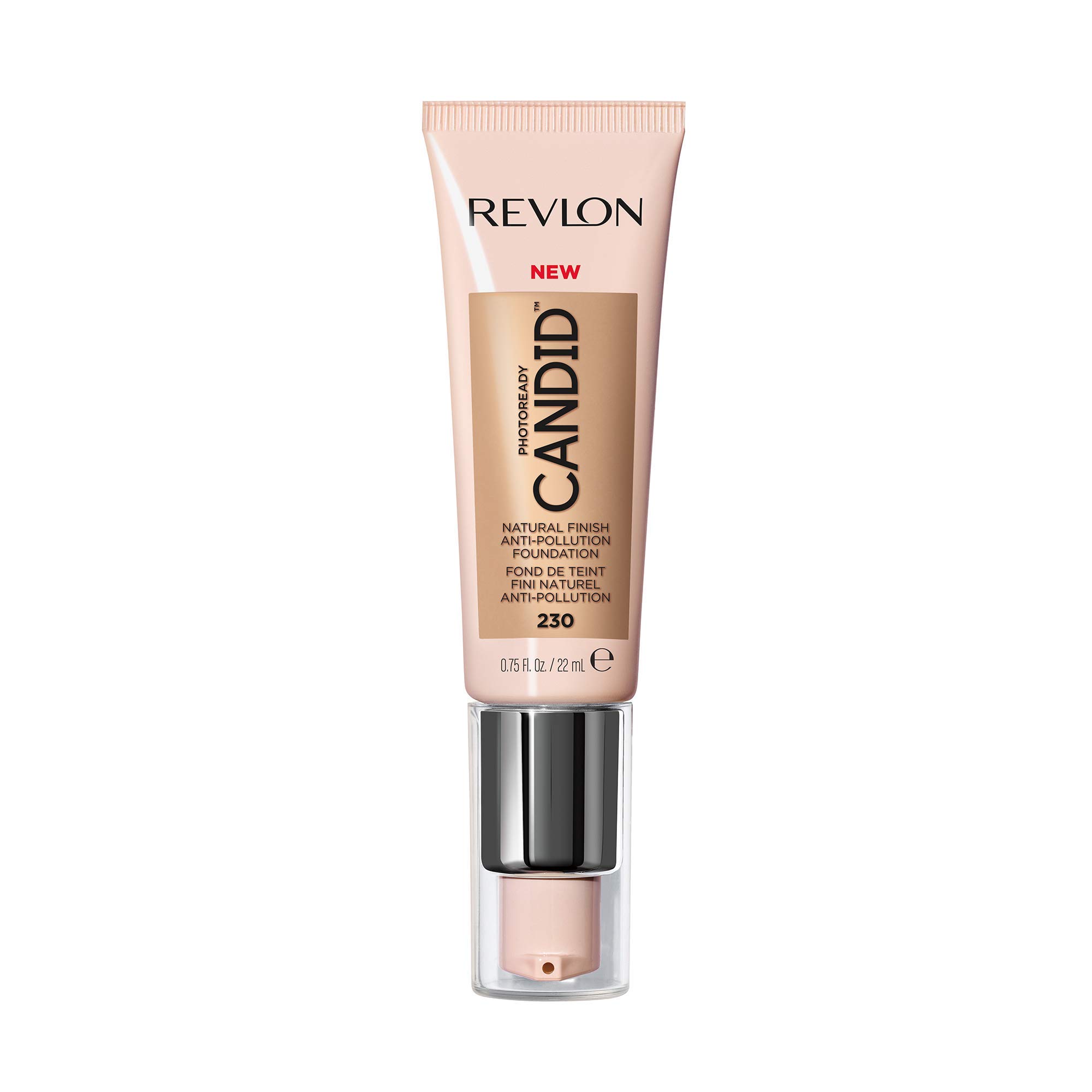 Revlon PhotoReady Candid Natural Finish Foundation, with Anti-Pollution, Antioxidant, Anti-Blue Light Ingredients, Bare (230), 22 ml