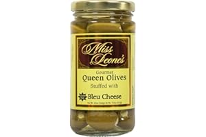 LEONARD MOUNTAIN Miss Leone's Stuffed Queen Olives, Bleu Cheese, 12-Ounce Jars (Pack of 3)