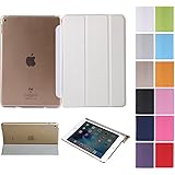iPad mini4 ケース 蚕糸 純色 (pop energy) iPad Mini4 カバー レザー PU 軽量 半透明 スタンドカバー スリム傷つけ防止 オートスリープ 三つ折タイプ iPad Mini4(第四世代) 専用スマートカバー(ipad mini4 ホワイト)