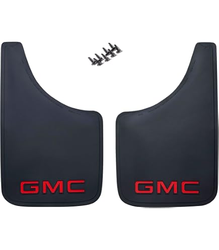 Front & Rear Black Grain Molded Splash Guards For 2014-2019 GMC Sierra – No Drill, 3-Year Warranty, KUAFU Brand