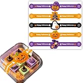9.5 Inch Long Happy Halloween Self-Adhesive Sealing Stickers | Huge Cute Pumpkin Ghost Handmade Food Tamper-Proof Bakery Labels for Small Busines Baked Goods Gift Baking Packaging 100 Pcs