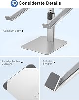 Babacom Laptop Stand Aluminum 8-Height Riser 10-16 Inch Notebooks Silver view 5