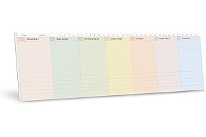 Oriday Weekly Calendar Planner Notepad Tear Off Pad (Rainbow) - Daily, Weekly Planning pads