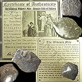 ONE 2000 Year Old Biblical Widow's Mite 103-76 BC Antique Roman Holy Land Coin from Jerusalem BEFORE JESUS in Mini Folder with Story Card and Certificate of Authenticity ISRAEL