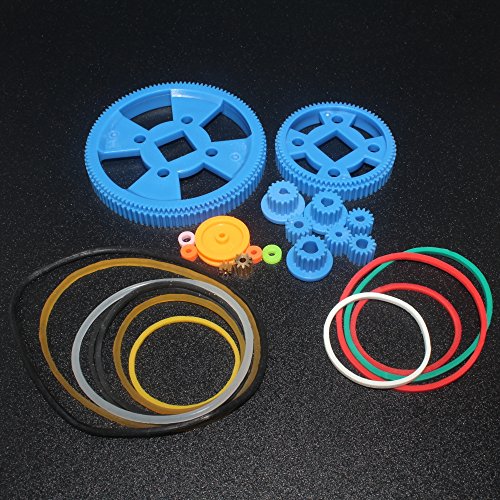 DIKAVS 80Pcs Plastic DIY Robot Gear Kit Gearbox Motor Gear Set for DIY Car Robot