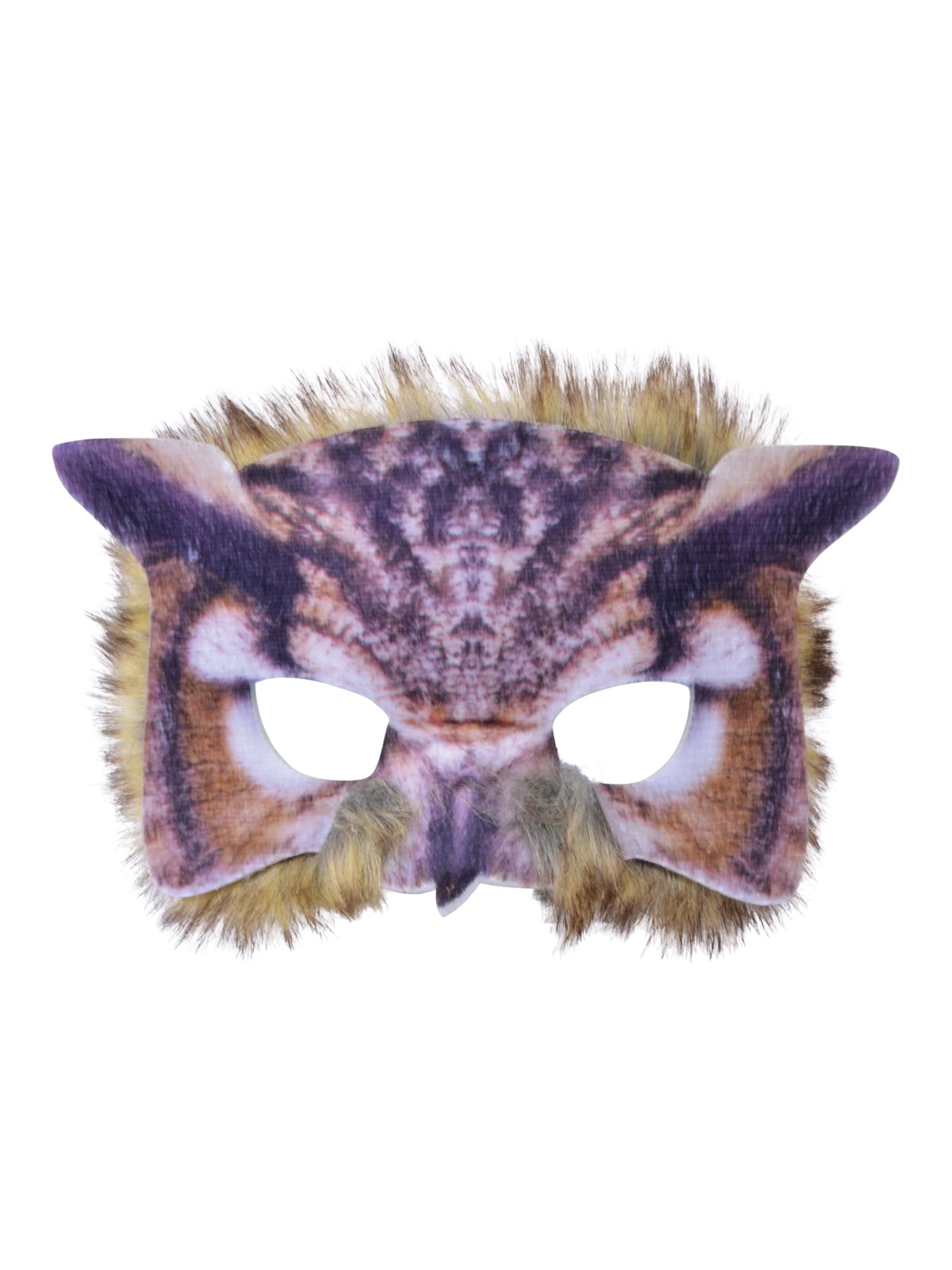 Forum Novelties X78697 Fur Mask Owl Face Realistic Look, unisex-adult, Multi-Colour, One Size, World Book Day
