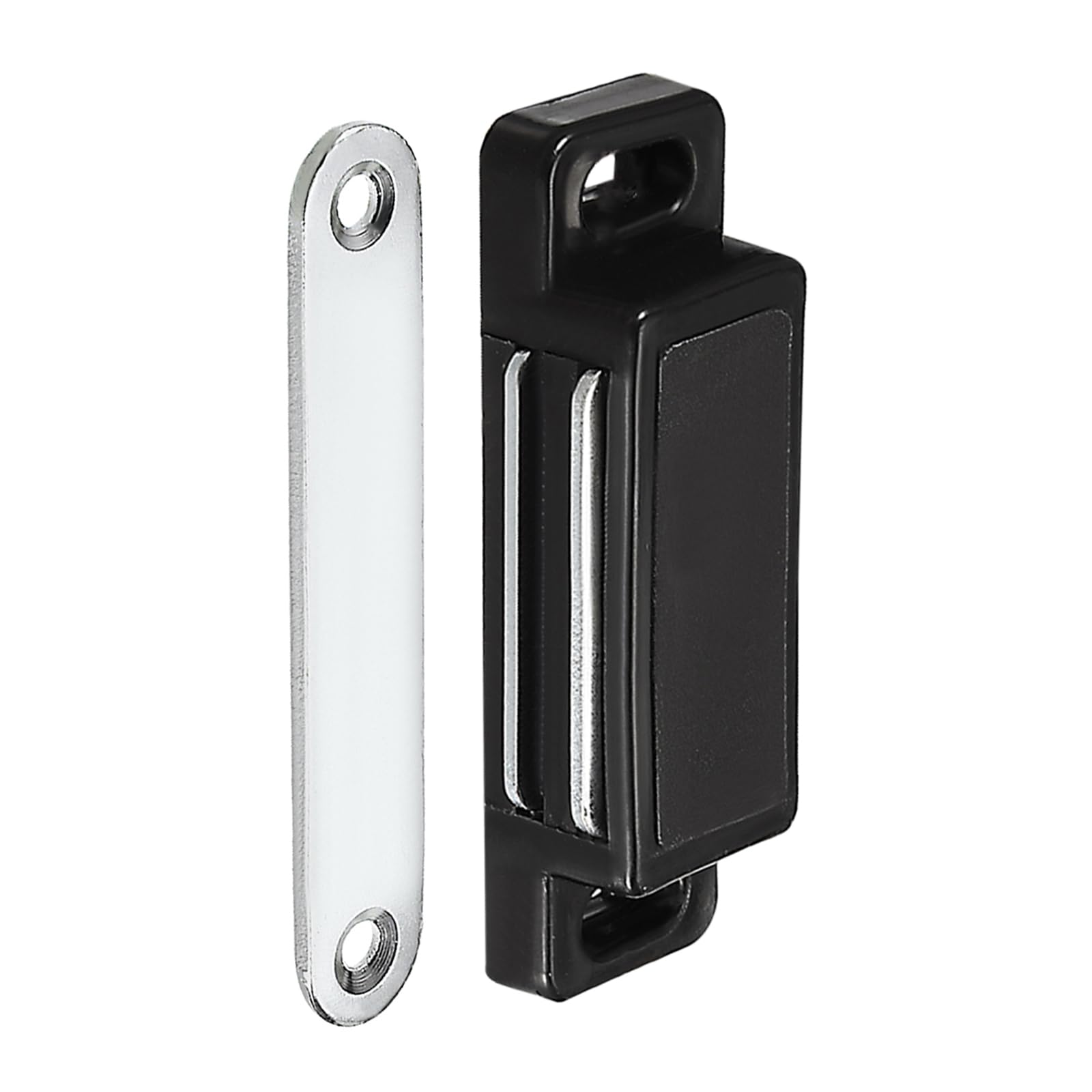 DTGN 73x22mm(LxW) Cabinets Magnets Latch - 1 Pack - Good for Kitchen Cupboard Drawer Furniture - ABS Plastic Magnetic Closure Closet Door Catch - Black