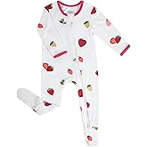 Okayinn BubblePanda Rayon Made From Bamboo Baby Pajamas Baby Clothes for Boys Girls Unisex Zip-Front Non-Slip Onesie Sleeper