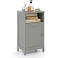 Tangkula Small Bathroom Cabinet - Freestanding Storage With Drawer, Adjustable Shelf, Anti-Tip, Black