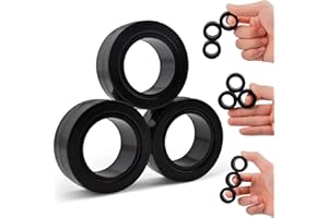 Cevioce Magnetic Ring - Fidget Toys Adults Set,3 PCS Fidget Rings Spinner Toys Teens,Fun Spin Ring for ADHD Anxiety Stress Re