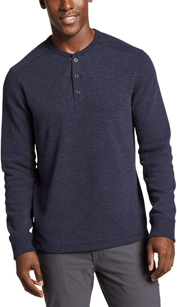 Eddie Bauer Men's Eddie's Favorite Thermal Henley Shirt at  Men’s Clothing store