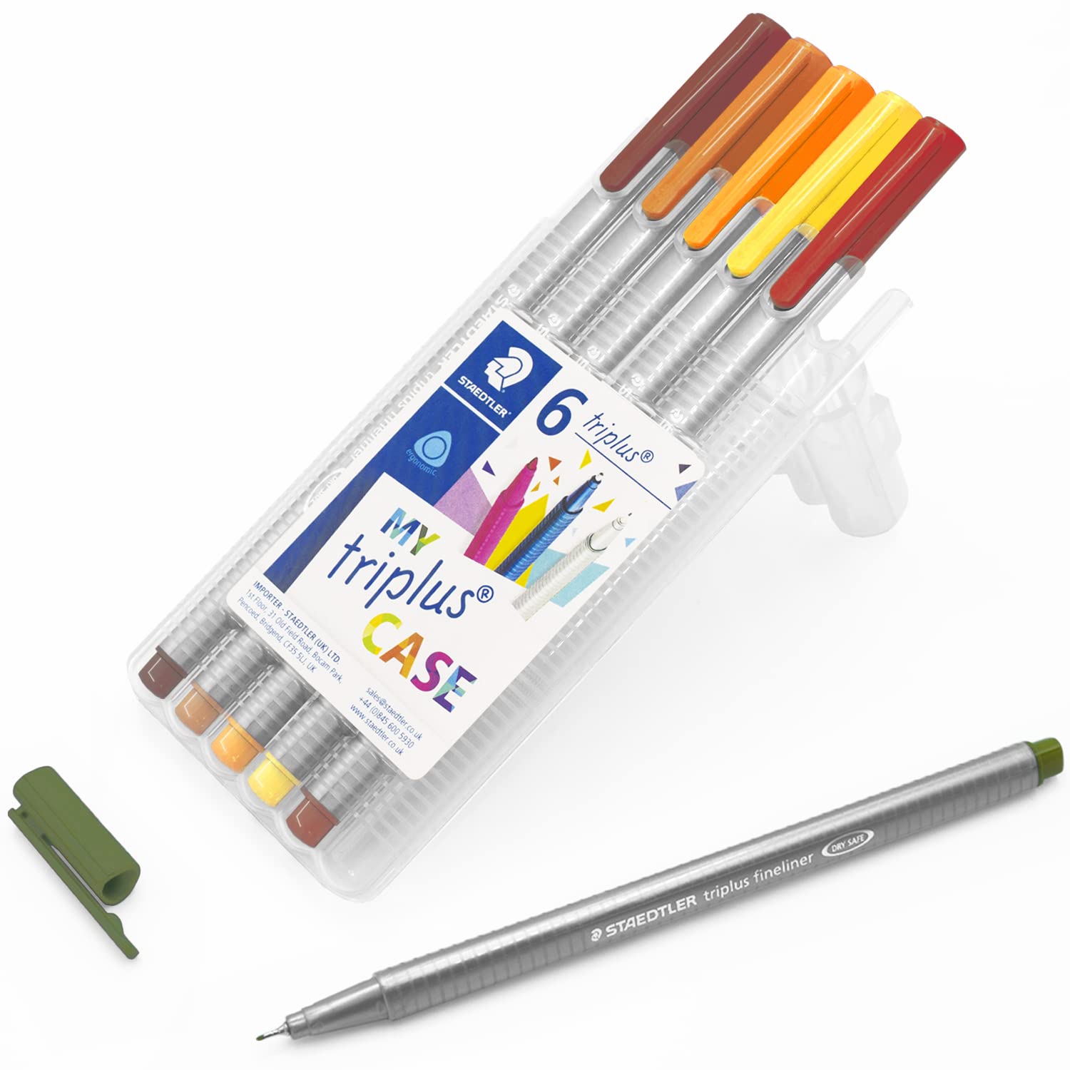 STAEDTLER 334 Triplus Fineliner Superfine Point Pens - 0.3mm - Wallet of 6 (Autumn)