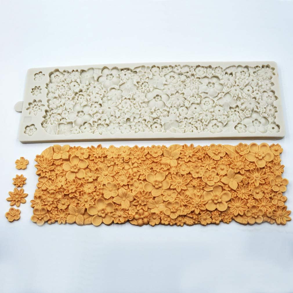 3D Full Flower Empire Cake Silicone Embossing Mat Fondant