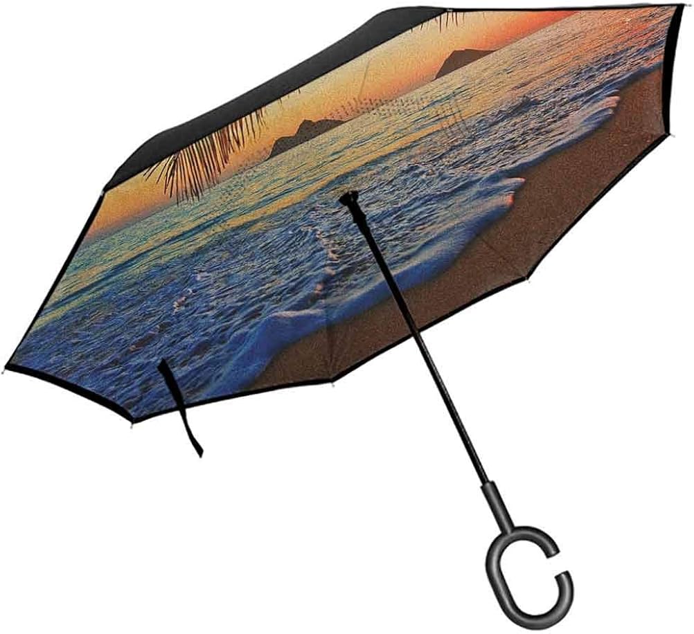 RenteriaDecor Hawaiian Reversible Umbrella Pacific Sunrise