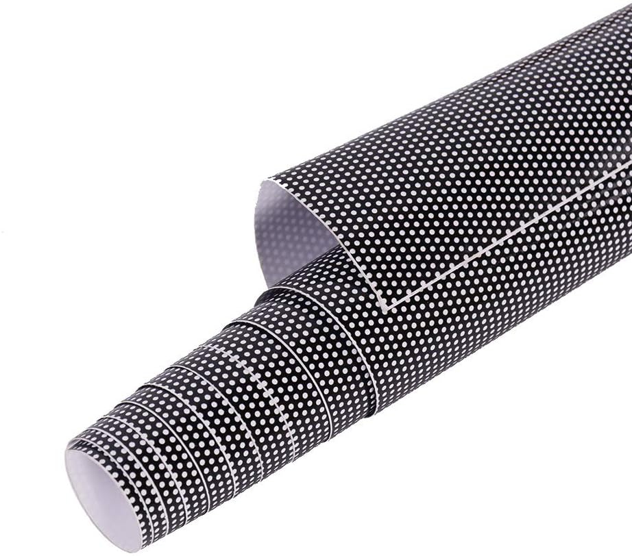 Sunice Self Adhesive Black Dotted Perforated Mesh Vinyl One