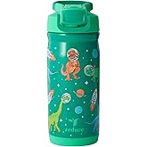 Reduce Hydrate Pro Kids 14oz Stainless Steel Insulated Water Bottle w/Straw – Spill Proof Tumbler for Kids – 30 Hour Cold Retention – Dishwasher Safe Leak-Proof Design - Jurassic Space