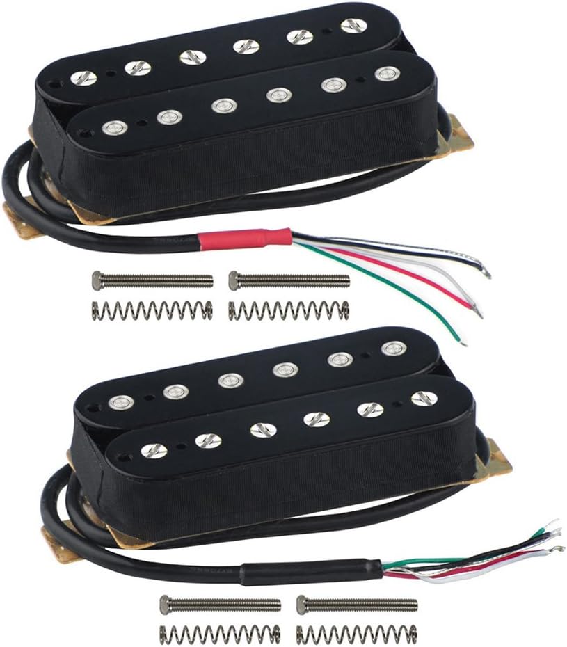 FLEOR Electric Guitar Humbucker Pickups Double Coil Guitar Bridge Pickup & Neck Pickups Set - Black, Neck+Bridge Pickup