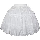 Linghe Women Crinoline Short Petticoat 2 Hoops Adjustable Skirt Lace Slips Lolita Underskirt for Girls Cosplay Dress