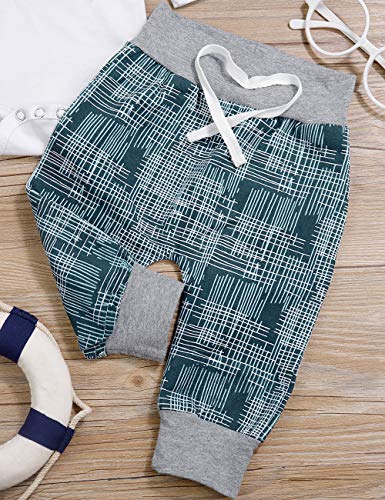 Newborn Baby Boy Clothes New to The Crew Letter Print Romper Long Pants Hat 3PCS Outfits Set Breathable and Soft (I-White, 0-3 Months) - Thumbnail 3