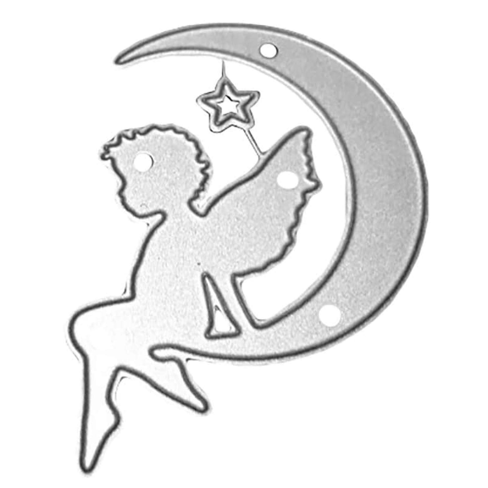 U-horizon Angle on Moon Cutting Dies, DIY Scrapbooking Metal Embossing Stencil Template Mold for Album Paper Card Art Craft