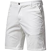 Oymyakon Men's Stretch Chino Short Slim Fit 10" Inseam Flat Front Shorts Summer Cotton Casual Shorts with Pocket