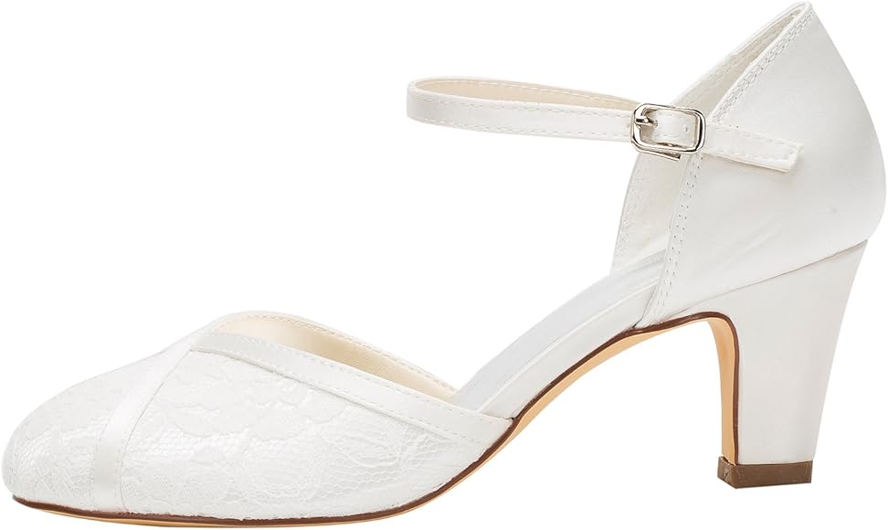 chunky heel bridal shoe