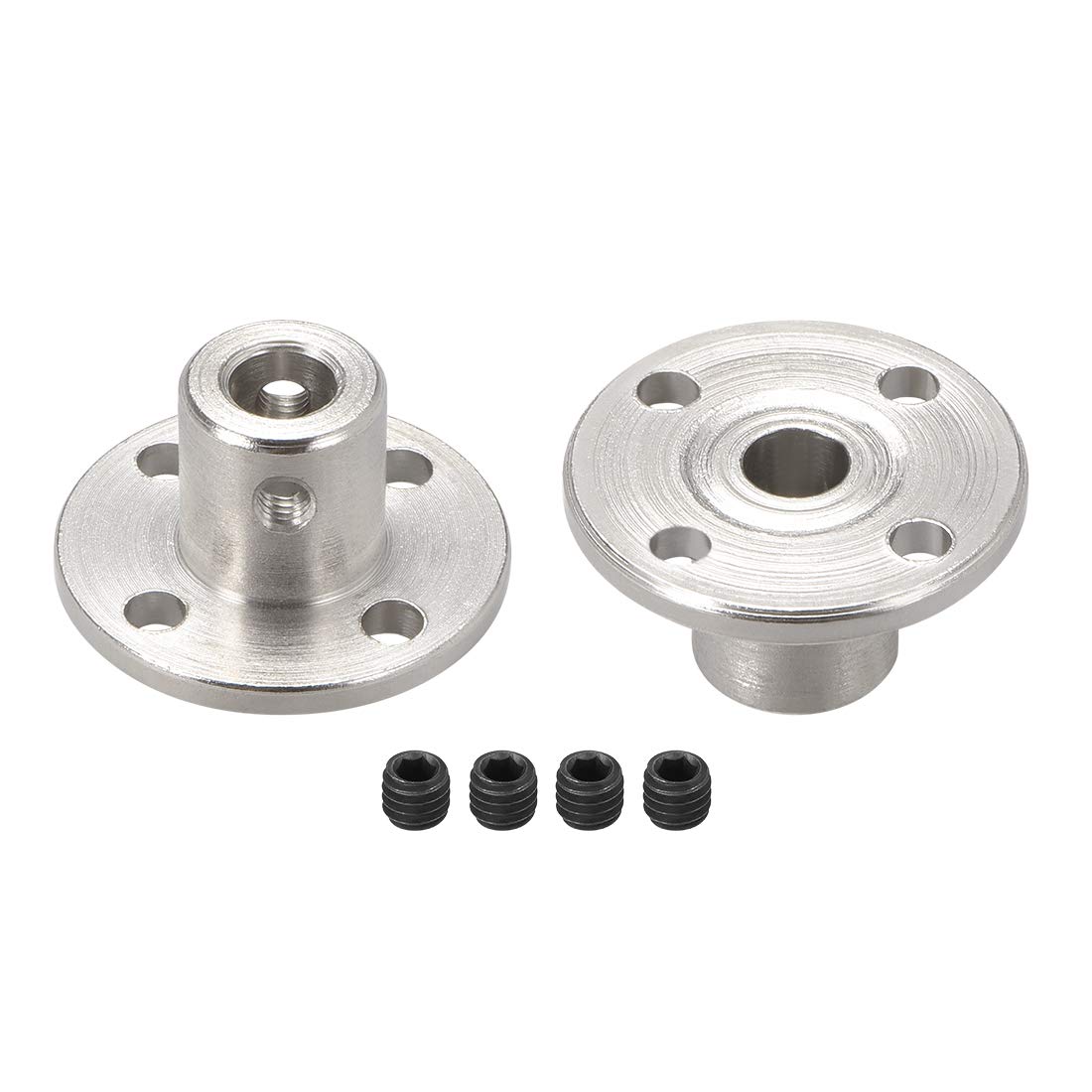 sourcing map 5mm Inner Dia H12*D10 Rigid Flange Coupling Motor Guide Shaft Coupler Motor Connector 2 PCS for DIY Parts