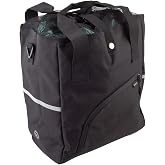 Sunlite Grocery Getter Hook-On Pannier Bag - Durable 1100 cu in. Black Market &amp; Grocery Bike Bag with Removable Shoulder Strap, Zippered Compartments, and Heavy-Duty Materials for Commuting &amp; Shopping