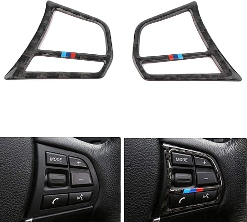 Amazon Bmw 1 2 3 4 シリーズ F F21 F30 F34 F32 高級感 テアリングホイール ボタンフレーム カバー トリム ステッカー 専用設計 カーボン調 装飾トリム カスタム 内装 パーツ ブラック インテリアパネル 車 バイク