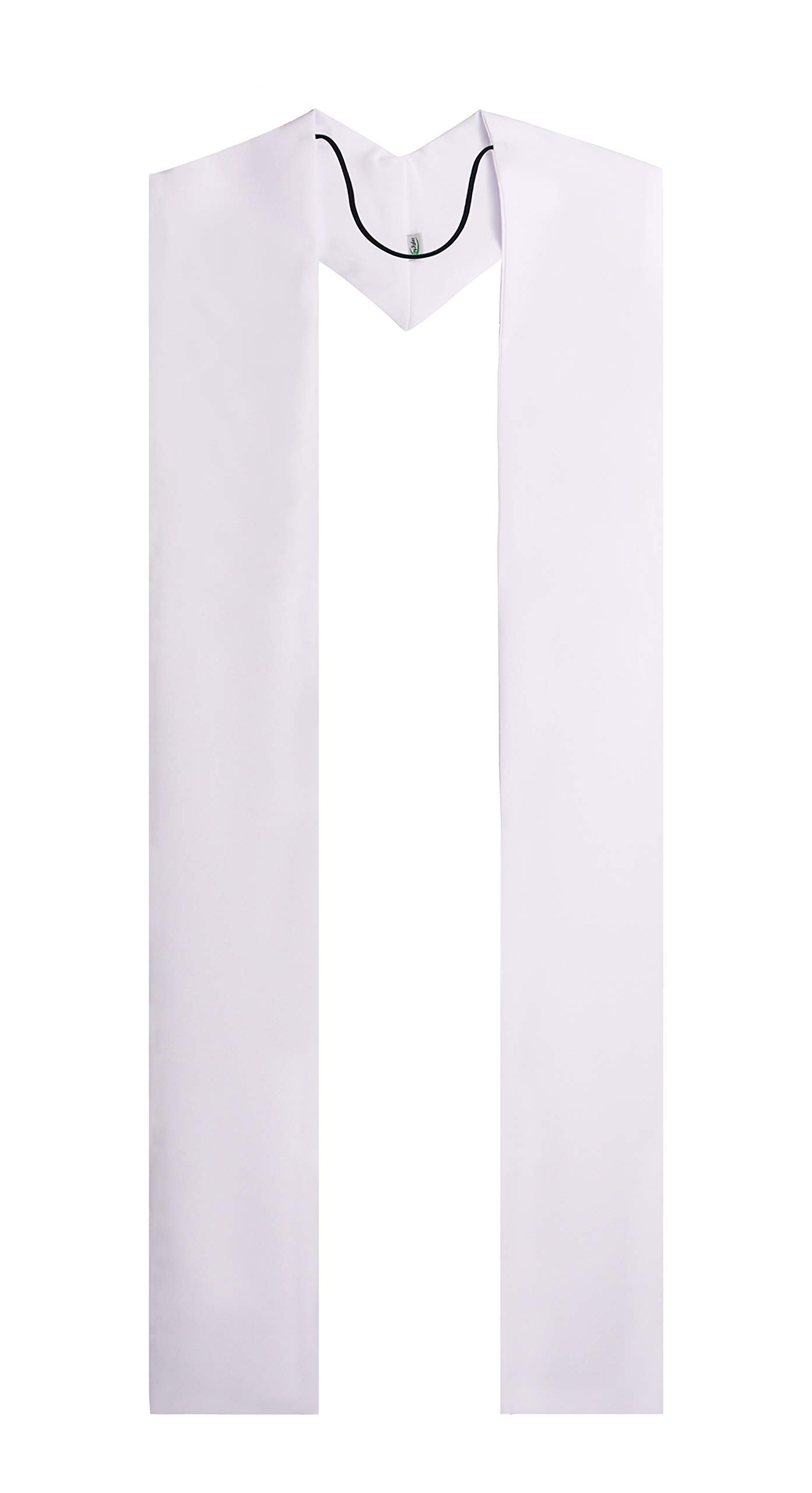 IvyRobes Unisex Adults Overlay Clergy Stole Plain Solid White Church Accessory Pastor Wedding Priest 239cm