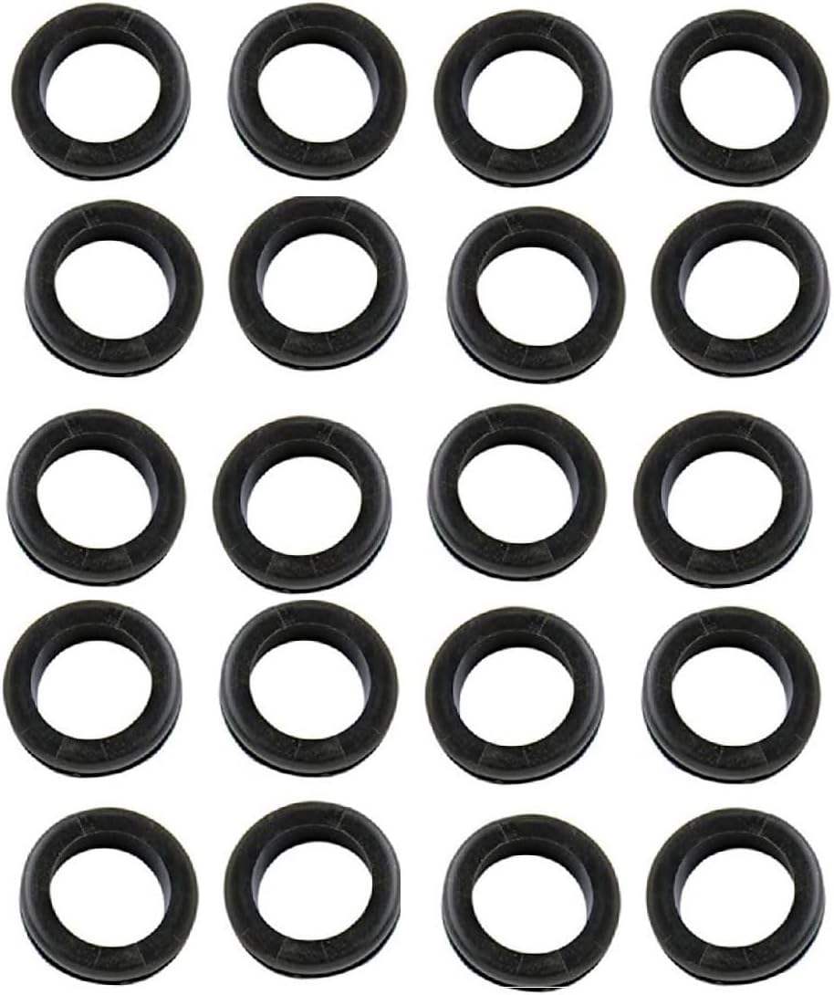Merriway BH03777 20 Pcs Hole Grommet 19mm 3/4in Black for Electrical