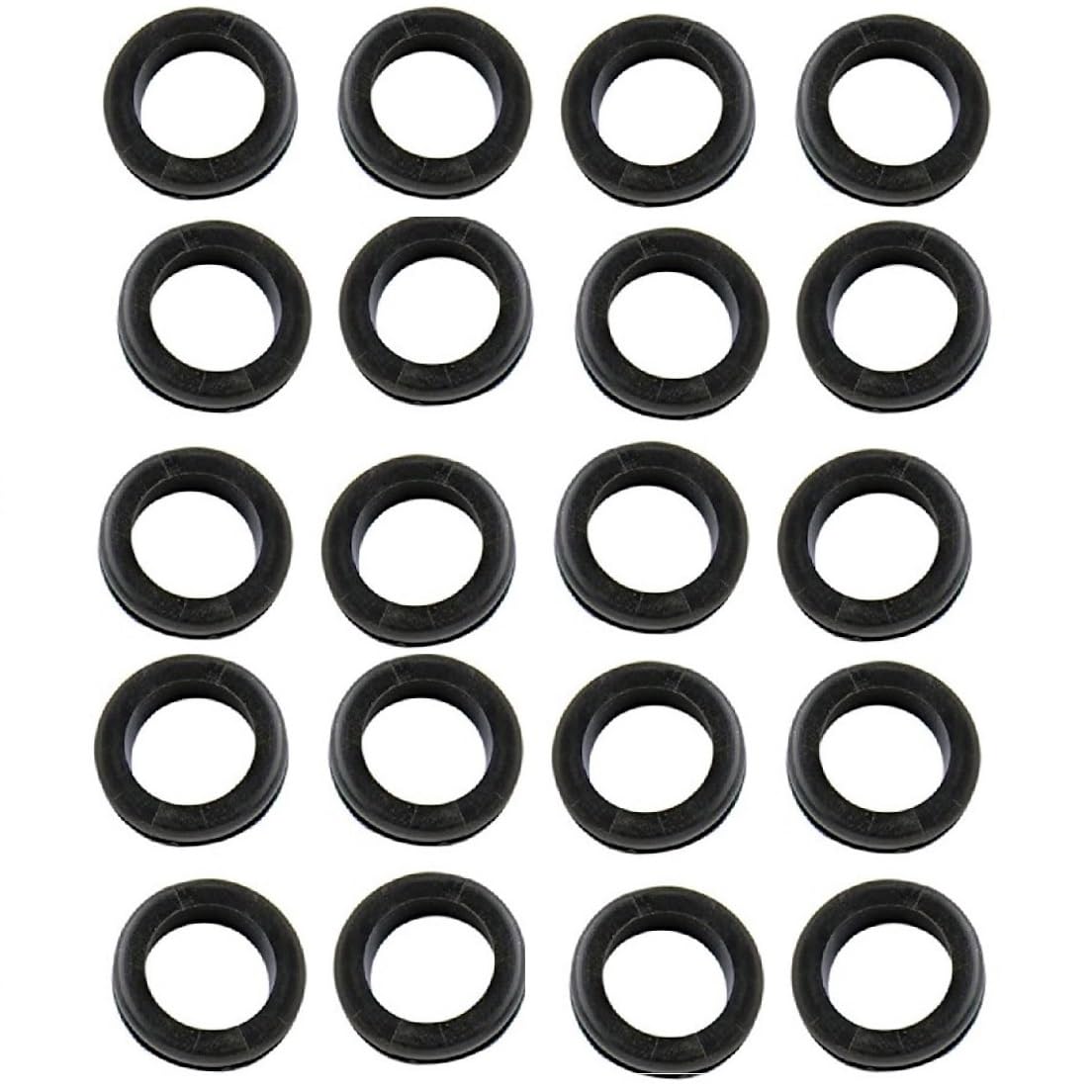 Merriway BH03777 (20 Pcs) Hole Grommet for Electrical Wall Surface and Back Boxes, 19mm (3/4 inch) - Pack of 20 Pieces, Black