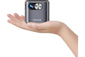 Mini Projector with Android TV, DLP and Rechargeable Battery, WiMiUS Pico Pocket Portable Projector with WiFi Bluetooth, 360°Speaker, 1080P Support, Wireless Smart Outdoor Projector for Phone/HDMI/USB
