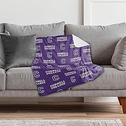 Cornell College Logo Pattern Sherpa Blanket, Warm