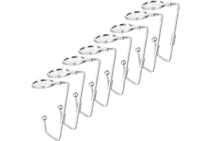 Oyydecor Christmas Stocking Holders Rotatable Mantel Hooks Hanger Christmas Stocking Clips Safety Grip for Christmas Party Decoration (Silver, 8 Pack)