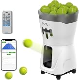 Tennis Ball Machine, PUSUN PT-Mini Pro w/Smart App Control Remote Control,Adjustable Speed/Spin/Frequency for Beginners, 65+Ball Capacity, 3-5h Battery Life, Random/Backhand/Forehand Drill-Lightweight