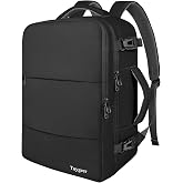 Taygeer Travel Laptop Backpack for Men, Airplane Approved Travel Backpack | 15.6inch Laptop Backpacks with Water Bottle Pocket, Lightweight College 35l Luggage Bookbag Gifts for Business Work, Black
