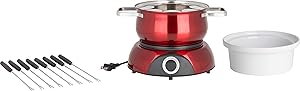 Trudeau Electric Scarlet Fondue Pot, 84 oz, Red