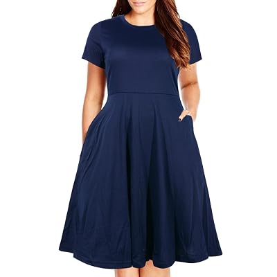 Nemidor Womens Round Neck Summer Casual Plus Size Tunisia
