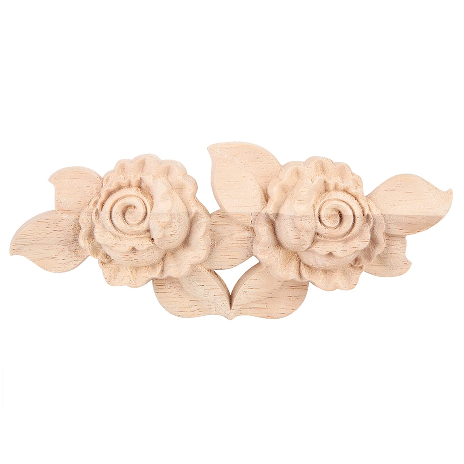 AUNMAS Carved Door Applique, 6.3 * 2.6 * 0.6in Wood European Carved Applique Carved Corner Onlay Applique Frame Decal for Door Cabinet Wardrobe Home Furniture Decor
